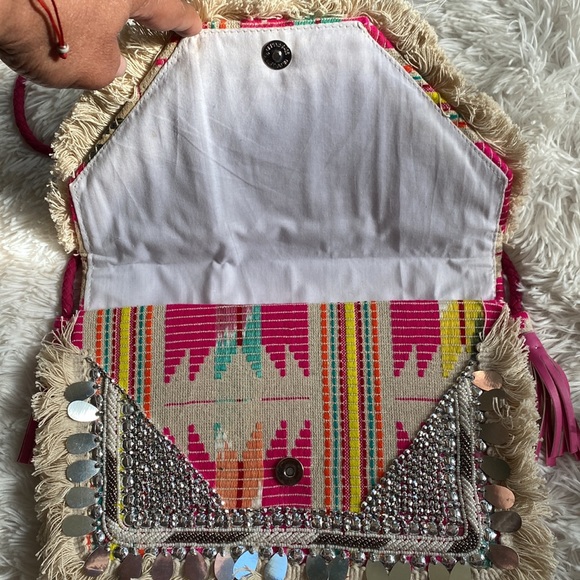 Boho envelope handmade crossbody shoulder bag - Picture 4 of 13